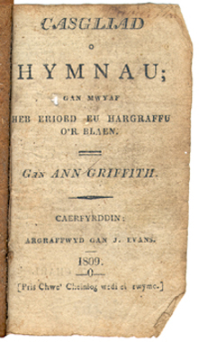Title page, Casgliad o Hymnau